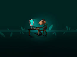 My monkey at computer